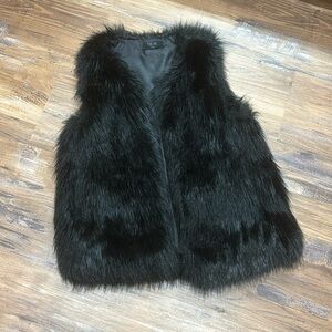 Black Faux Fur Vest